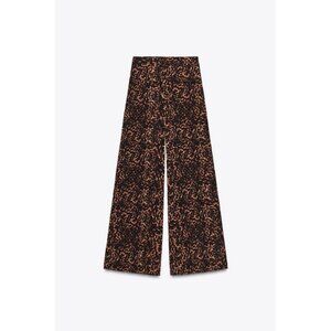 ZARA ANIMAL PRINT PALAZZO TROUSERS